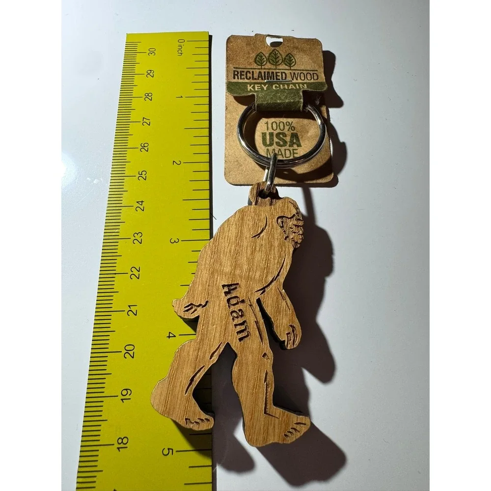 Wayne Carver Reclaimed Wood Bigfoot Keychain Adam Lake Crescent USA Made
